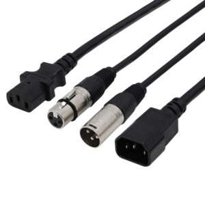 Combi IEC and XLR 3-Pin Male - Female DMX Cable 3m