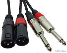 Twin 1/4" Jack to Twin Male XLR